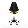 Tabouret Aýna taburete Contact permament de base Tissu Jaune Structure polyamide noire Accoudoirs fixes Sans appui-tête Roulettes pour moquette
