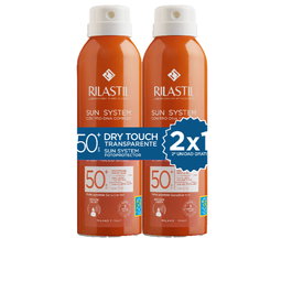 Rilastil Spray Solaire Transparent SPF50+ Toucher Sec - Pack de 2 x 200 ml - Résistant à l'Eau - Protection UVA/UVB