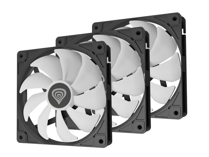 Genesis Oxal 120 - Ventilateur de boîtier PC 120 mm Noir - Lot de 3 - Plastique