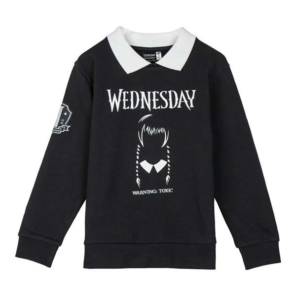 Cerdá Sweat-shirt à capuche en coton brossé Wednesday, taille 14 ans, gris foncé