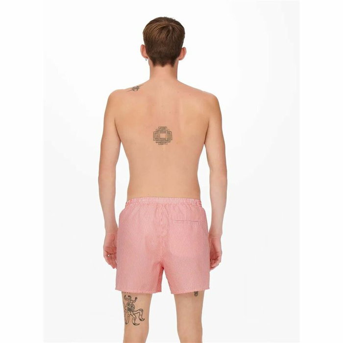 Maillot de bain homme Only & Sons Onsted Stripe Seersucker Rose 28