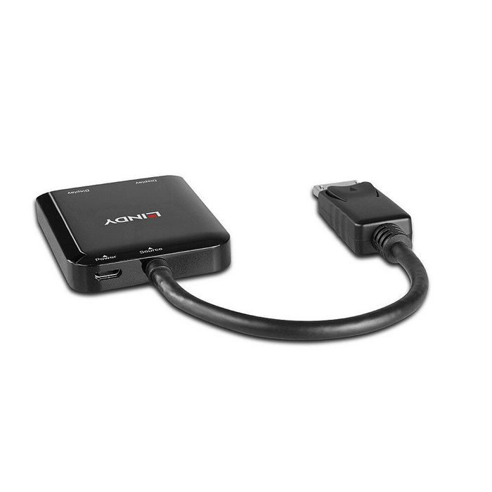 Lindy Hub MST DisplayPort 1.2 à 2 ports - Réplicateur et étendeur de signal jusqu'à 4K 30Hz pour deux écrans