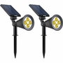 Lumi Jardin Lot de 2 projecteurs solaires à LED Spiky Noir