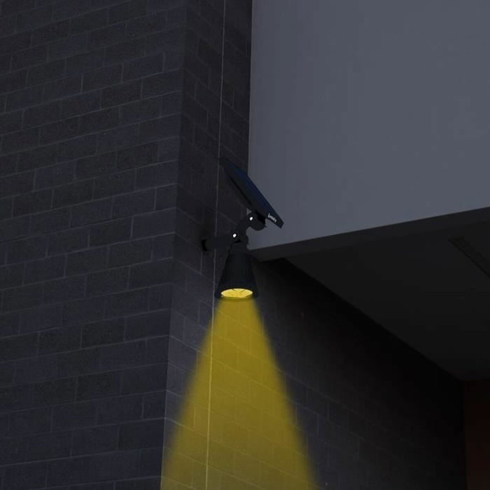 Lumi Jardin Lot de 2 projecteurs solaires à LED Spiky Noir