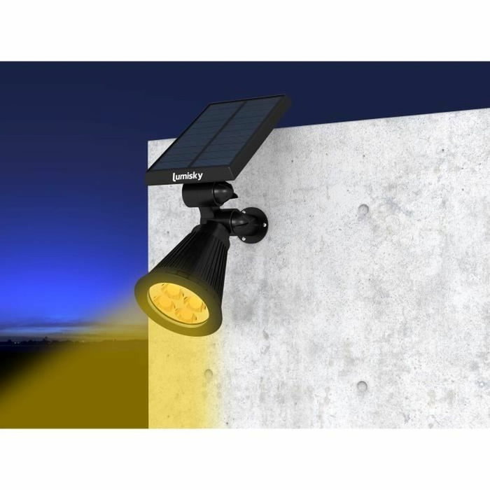 Lumi Jardin Lot de 2 projecteurs solaires à LED Spiky Noir