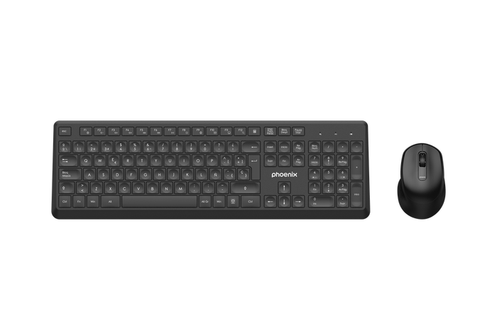 Phoenix Technologies Combo Clavier Multimedia + Souris Sans Fil 2.4GHz QWERTY Espagnol Silencieux CW101 Phoenix Technologies Combo Clavier Multimedia + Souris Sans Fil 2.4GHz QWERTY Espagnol Silencieux CW101