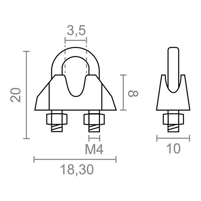 Edm Sujetacable Din-741 sjt01 en acier galvanisé, 2 unités Edm Sujetacable Din-741 sjt01 en acier galvanisé, 2 unités