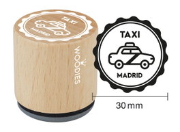 Woodies Sello de madera y caucho Taxi Madrid 33x30mm