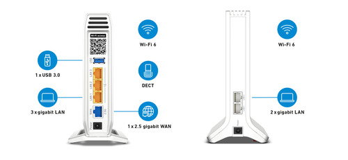 FRITZ! Kit Wi-Fi Mesh Set 4060 + 3000 AX INT, Routeur de bureau/mural, Wi-Fi 6 Tribande 6000 Mbit/s, 4x4, blanc