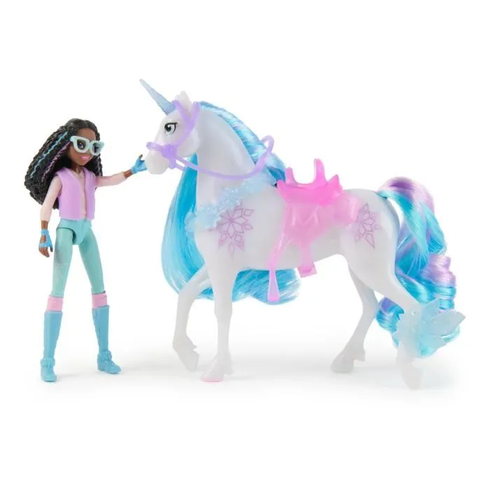 Spin Master - Figurines L'École des Licornes - Layla et Glacier - Coffret avec 5 accessoires - Jeu enfant dès 4 ans