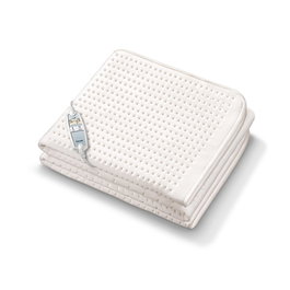 Beurer UB-100 Couverture chauffante électrique avec contrôle LCD, zones réglables séparément (corps et pieds), anti-acariens et universelle pour lit individuel