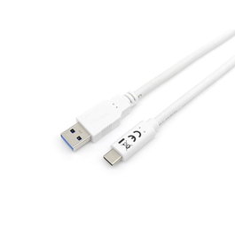 Equip Câble USB 3.2 Type C vers USB A Mâle Blanc 1m - Réf. EQ128363
