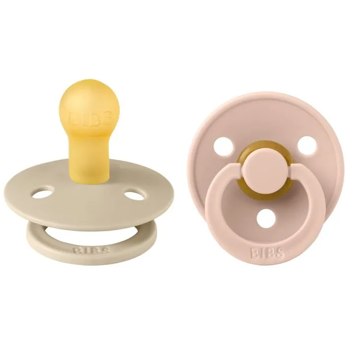 BIBS Sucette bébé Vanilla Blush - Embout rond - Pack de 2