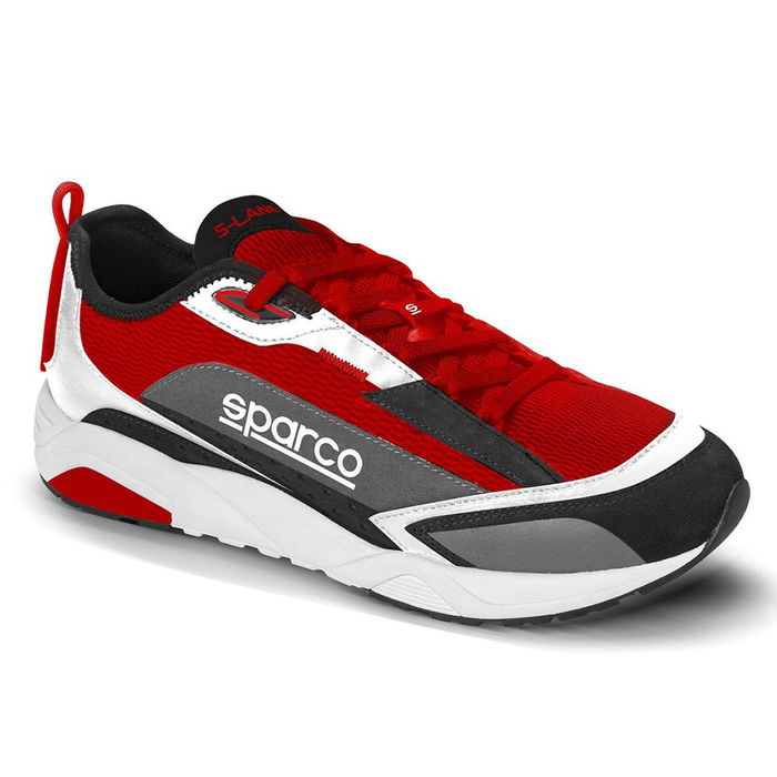 Sparco S00129240NRRS Botines S-Lane T 40 Noir-Rouge Cuir Maille Respirant Fibres Café Semelle Rembourrée