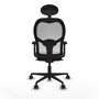 Piqueras y Crespo 2D036N1 Chaise de Bureau avec Appui-tête Blanc Vert pétrole