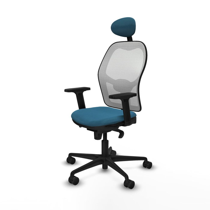 Piqueras y Crespo 2D036N1 Chaise de Bureau avec Appui-tête Blanc Vert pétrole
