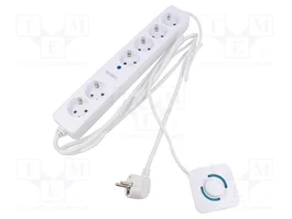 LOGILINK Bloc d'alimentation blanc avec 6 prises Schuko