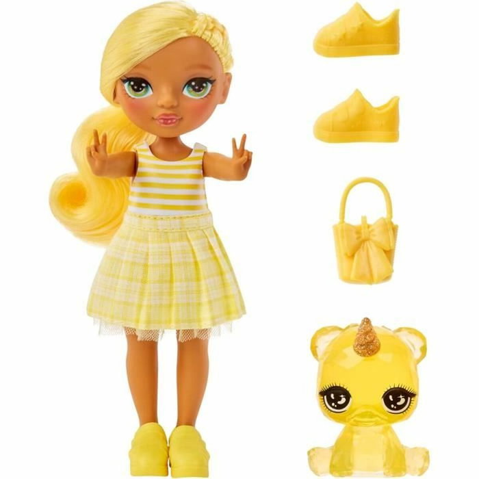 Rainbow High Littles Poupée 15cm Jaune avec Animal de Compagnie