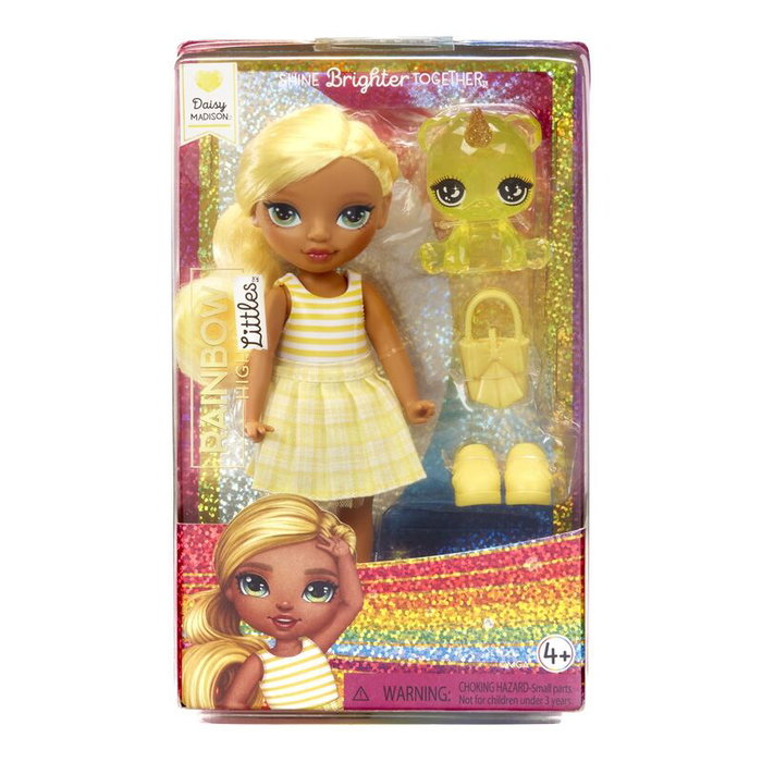 Rainbow High Littles Poupée 15cm Jaune avec Animal de Compagnie