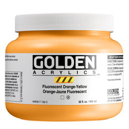 Golden Peinture Acrylique Heavy Body Orange-Jaune Fluorescent 946 ml