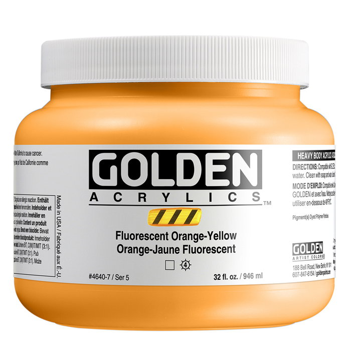 Golden Peinture Acrylique Heavy Body Orange-Jaune Fluorescent 946 ml Golden Peinture Acrylique Heavy Body Orange-Jaune Fluorescent 946 ml