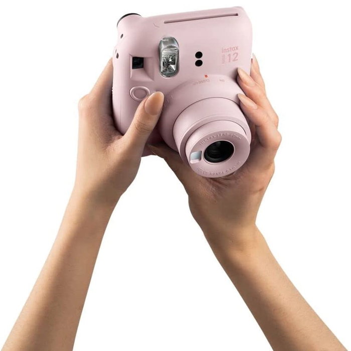 Fujifilm Instax Mini 12 16806107 Appareil Photo Instantané avec Flash, Exposition Automatique, Miroir Selfie et Mode Premier Plan - Bleu Pastel