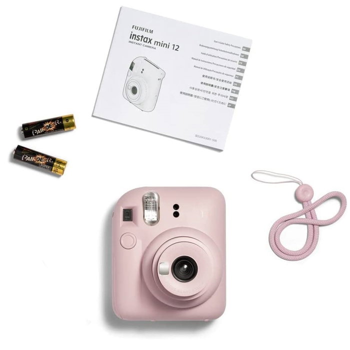 Fujifilm Instax Mini 12 16806107 Appareil Photo Instantané avec Flash, Exposition Automatique, Miroir Selfie et Mode Premier Plan - Bleu Pastel