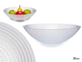 Vivalto Bowl Cristal Allure 31 cm en Verre Transparent pour Salade (Set de 4)