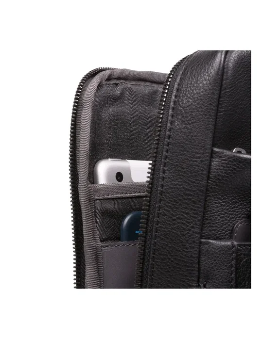 Piquadro Tallin Sac en cuir Sangle mono Noir