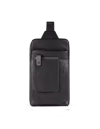 Piquadro Tallin Sac en cuir Sangle mono Noir