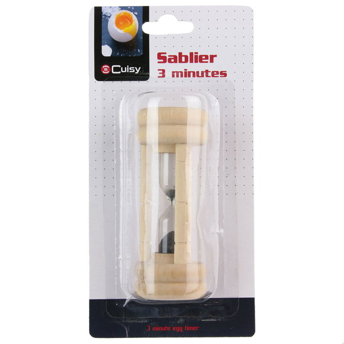 Cuisy Sablier de 3 minutes en bois Cuisy Sablier de 3 minutes en bois