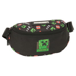 Minecraft Sac Banane, Ceinture Portefeuille, 23x9x14 cm, Compartiment Zip, Sangles Réglables avec Fermeture PVC