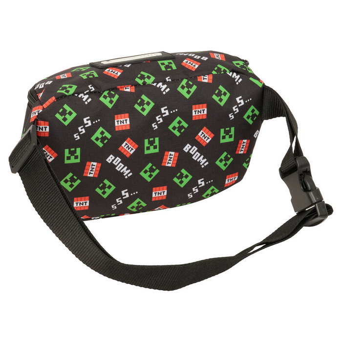 Minecraft Sac Banane, Ceinture Portefeuille, 23x9x14 cm, Compartiment Zip, Sangles Réglables avec Fermeture PVC