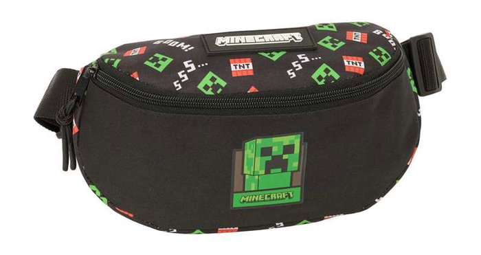 Safta Sac banane Minecraft Noir 23 x 14 x 9 cm