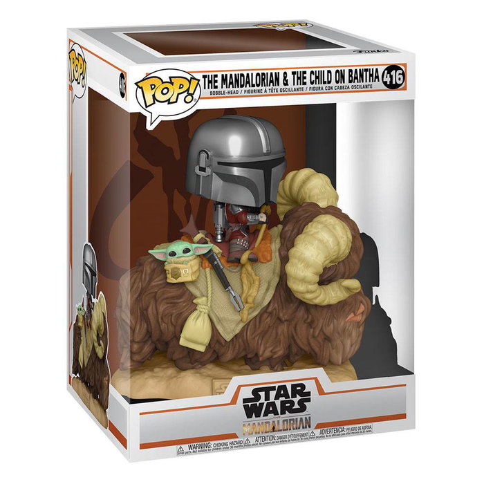 Funko Star Wars The Mandalorian POP! Deluxe Vinyl figurine The Mandalorian on Bantha with Child in Bag