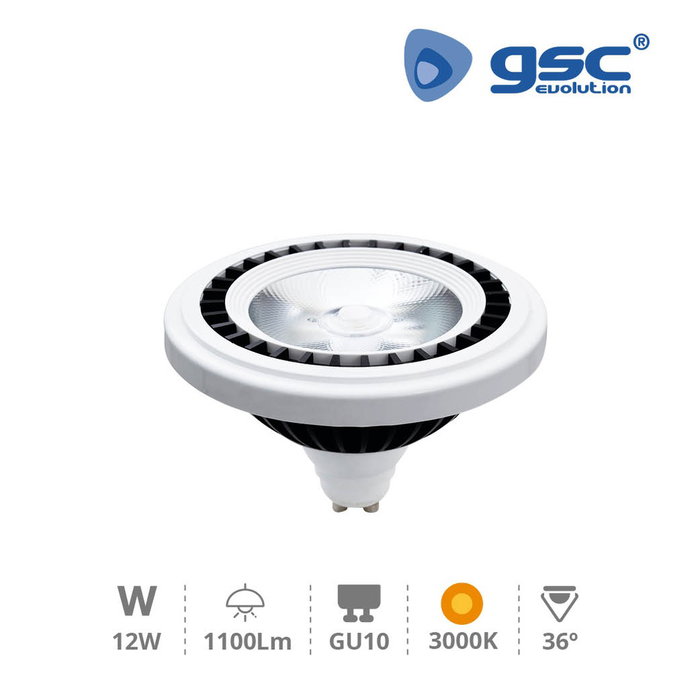 GSC Evolution Ampoule LED COB AR111 GU10 12W 3000K