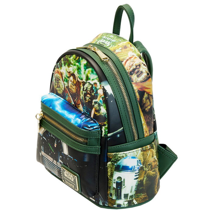 LOUNGEFLY Sac à dos Star Wars Le Retour du Jedi, 25 cm, en cuir végan, bretelles ajustables, intérieur assorti LOUNGEFLY Sac à dos Star Wars Le Retour du Jedi, 25 cm, en cuir végan, bretelles ajustables, intérieur assorti