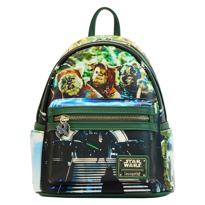 LOUNGEFLY Sac à dos Star Wars Le Retour du Jedi, 25 cm, en cuir végan, bretelles ajustables, intérieur assorti LOUNGEFLY Sac à dos Star Wars Le Retour du Jedi, 25 cm, en cuir végan, bretelles ajustables, intérieur assorti