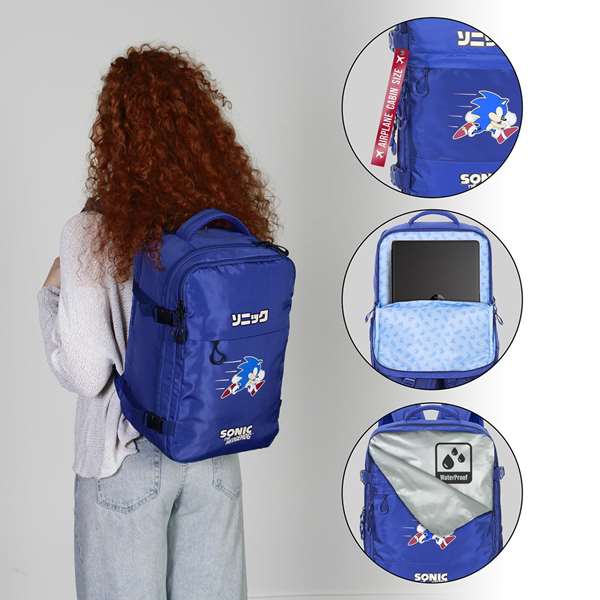 Karactermania Mercury Cabin Sonic Action - Sac à dos de voyage pour cabine d'avion avec compartiment pour ordinateur portable 15,6 pouces - 25 x 20 x 40 cm