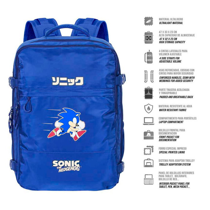 Karactermania Sac à dos Sonic Cabin Bleu 25 x 20 x 40 cm