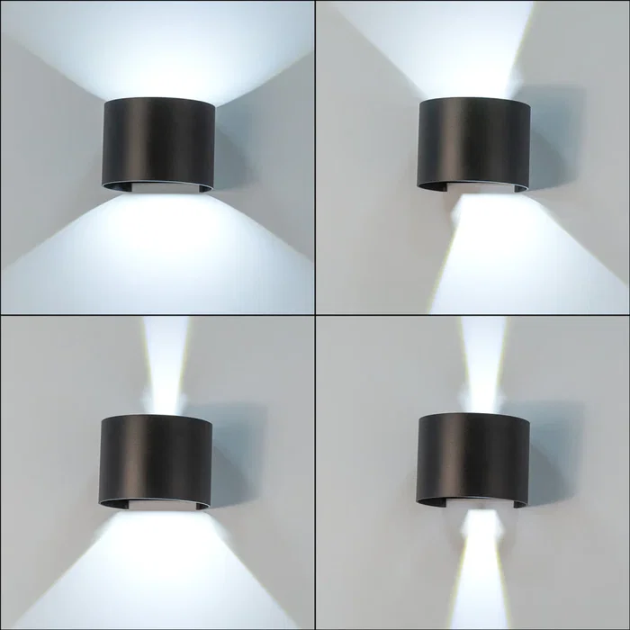 Aplique LED Extérieur 2x5W 100 Lm/W IP65 Noir 4000K HO-APL07-IP65-B-W - Éclairage Mural LED 10W 1000lm Angle Réglable