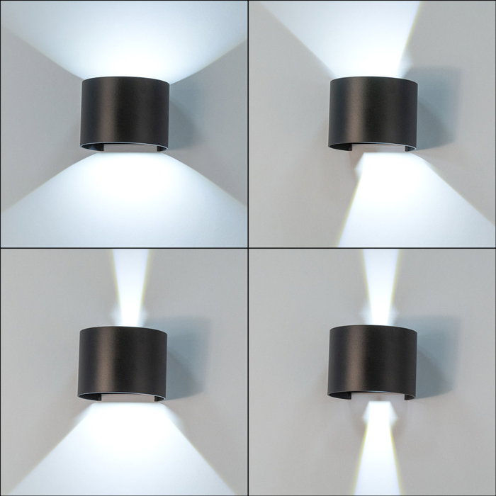 Applique Murale Extérieure LED 2x5W Noir 4000K IP65 Applique Murale Extérieure LED 2x5W Noir 4000K IP65