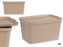 Kipit Boîte de Rangement Plastique avec Couvercle 24L Beige 29,3x24,5x45 cm (Set de 6)