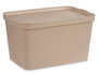 Kipit Boîte de Rangement Plastique avec Couvercle 24L Beige 29,3x24,5x45 cm (Set de 6)