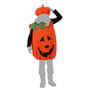 Déguisement Halloween Calabaza souriante pour Fille Enfant 5-6 ans - Orange, Bonnet et Tablier en Polyester