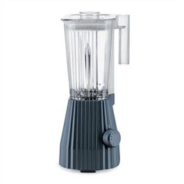 Alessi MDL09 G Plissé - Batidora de Vaso (Blender) Gris 1,5 Litres - Conception Michele De Lucchi - Carafe Carrée en PCTG Léger Anti-Goutte
