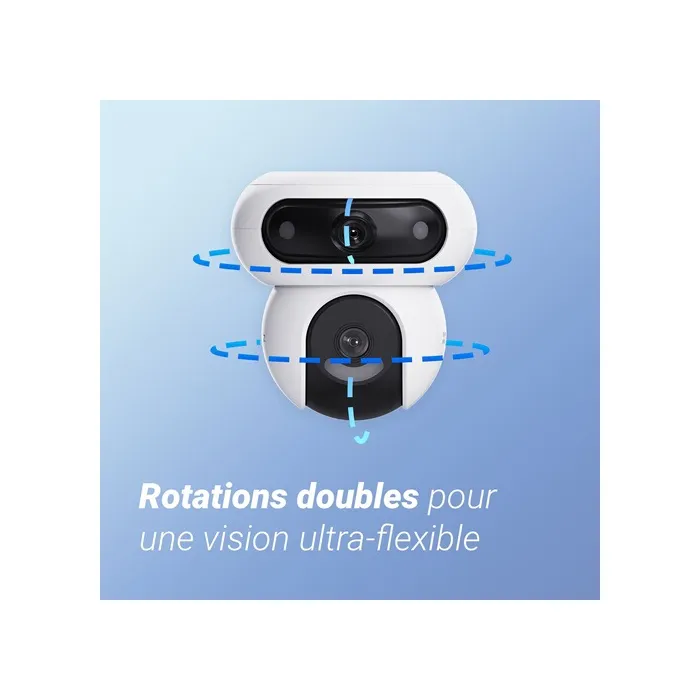 EZVIZ HB90 Caméra de surveillance extérieure double motorisée avec panneau solaire 8W et vision nocturne infrarouge