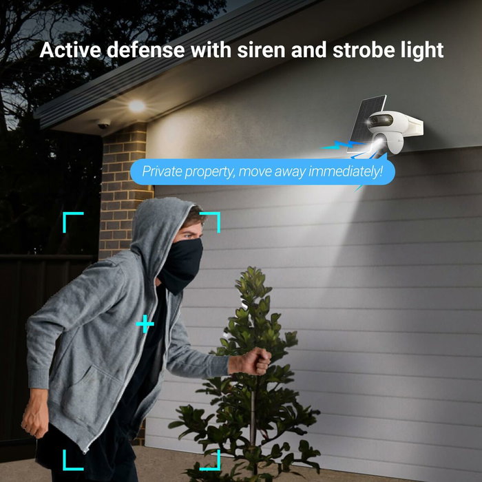 Ezviz HB90 Caméra de surveillance extérieure double motorisée avec panneau solaire 8W