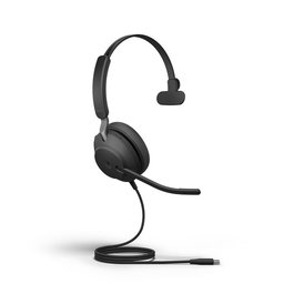Jabra Evolve2 40 SE USB-C Mono - Casque de bureau avec micro, réduction de bruit passive, compatibilité Microsoft Teams, pour visioconférence et télétravail