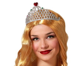 Diadème de Princesse Argenté avec Détails Brillants pour Femme Adulte